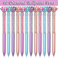 40Pcs Crystal Diamond Gel Pen Diamond Ballpoint Pens Prize Office Student Writing Stationery