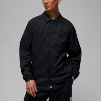 Nike 外套 Jordan Essentials Jacket 男款 經典黑 襯衫領 休閒 滿版 DV7617-010