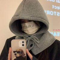 保暖帽子 韓國巴拉克拉法帽子女冬季保暖帽子圍巾一體針織護耳毛線帽針織帽
