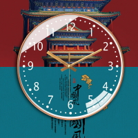 新中式圓形掛鐘中國風客廳鐘表現代大氣創意時鐘靜音臥室掛墻掛表