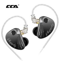 CCA Rhapsody Metal Wired Headphone In Ear Monitor Earbuds HiFi Bass Earphone High-performance dual- dynamic Headset