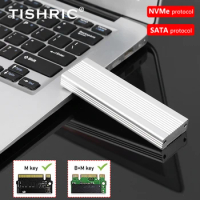 TISHRIC M.2 NVMe SATA SSD Case NVME PCIe SSD Enclosure for M.2 NVMe NGFF SATA SSD Supports M and B&amp;M Keys