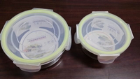 密扣式玻璃保鮮盒 水果盒 透明盒 2入/1組【馥葉】型號GL001 可微波 數量有限  賣完下架