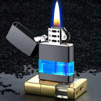 Butane Gas Torch Lighter Novelty Stylish Windproof Inflation Lighters Smoke Gifts for Men LED Cool Cigarette Smoking Accessories