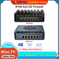 6x2.5G i226-V Intel N100 Firewall Appliance Mini PC DDR5 Max 16GB 2xM.2 NVMe Industrial Computer pfSense Router OPNsense Proxmox