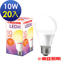 東亞照明 10W球型LED燈泡-黃光20入(紫盒版)