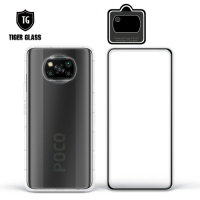 T.G MI POCO X3 Pro 手機保護超值3件組(透明空壓殼+鋼化膜+鏡頭貼)