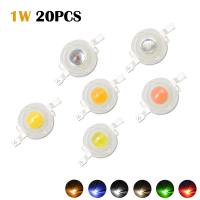 20pcs 1W High Power LED Chip Lamp Bulbs SMD COB Diodes Warm Cold White Red Green Blue Yellow 440 660