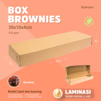 BOX BROWNIES KOTAK MAKANAN DUS BROWNIES PACKAGING KRAFT PAPER DUS MAKA