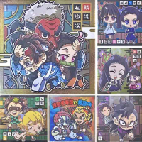 Anime Demon Slayer Kamado Nezuko Hashibira Inosuke Akaza Tamayo CANDY TOY collection card Children's toys Board game card