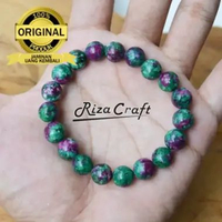 Riza craft Gelang Batu Akik Alam Pria Wanita Ruby Tanzania Asli Natural Kalimantan Kualitas Terbaik