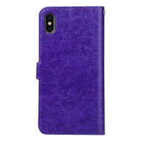 100pcs/lot Crazy Horse Stand Leather PU+TPU Cover Case With Card slot for Apple iphone XR XS Max