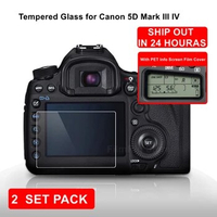 for Canon EOS 5D MARK III IV 5D3 Camera Tempered Protective Self-adhesive Glass Main LCD Display + Film Info Screen Protector