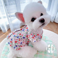 碎花夏季薄款狗狗貓咪寵物兔子博美比熊泰迪小狗衣服小型犬春秋款【聚物優品】