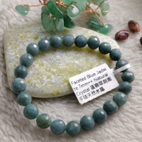 Bracelet Faceted Blue Jedaite 7mm Natural Crystal /Gelang Faceted Blue Jedaite 7mm Kristal Asli untu