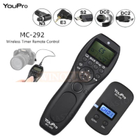 YouPro MC-292 DC0/DC2/N3/S2/E3 2.4G Wireless Remote Control LCD Timer Shutter Release Channels for Canon/Sony/Nikon/Fujifilm etc