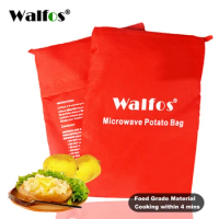 WALFOS 5/10PCS Washable Microwave Potato Bag For Oven Quick Fast Steam Pocket In 4 Minutes Easy Cooking