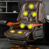 Ergonomic Boss Office Chair Swivel Computer Chair Leather Reclinable Business Lift Cadeiras De Escritorio Office Furniture WKOC