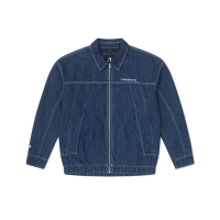 Converse Skate Denim Jacket 男款 藍色 拉鍊 翻領 牛仔 外套 10027962-A01