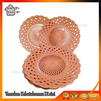 1 Lusin Piring Rotan Plastik Lidi Plastik Piring Anyaman Plastik Tempat makan pesta