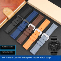 Dust-Free Silicone Watch Strap for Panerai Pam111 441 Semen Sterculiae Cable 616 Diesel Dz4318 Rubber Men's Watch Band 24mm