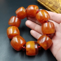 廠家直銷 仿蜜蠟桶珠珠鏈 仿老蜜蠟路路通手鏈 大號蜜蠟手串