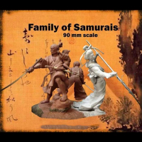 1/18 Scale Unpainted Resin Figure Family of Samurais GK figure
