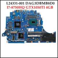 High quality L24331-001 for HP Omen 15-DC Laptop Motherboard DAG3DBMB8D0 TPN-Q211 SR3YY I7-8750HQ DDR4 GTX1050TI 4GB 100% Tested