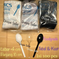 Sendok Makan Plastik Bening Putih KCS / Sendok Plastik Epique_Seller