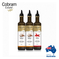 即期品 Cobram Estate 澳洲特級初榨橄欖油250ml風味油三入組-大蒜x2+大蒜辣椒x1(2024/11/4+2025/10/3)