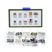 250PC/Box Car Remote Control Keys Button Touch Microswitch DIY Micro Switch Assorted Push Button Tact Switches Reset Mini