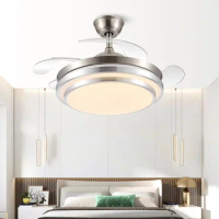 42 Inch Chandelier LED Light Fan For home ABS Ceiling Fan Modern Retractable LED Ceiling Fans Light With Remote Control lamp