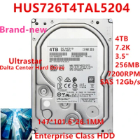 New Original HDD For WD 4TB 7.2K 3.5" SAS 12 Gb/s 256MB 7200RPM For Internal Hard Disk For Enterprise HDD For HUS726T4TAL5204
