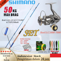 1 Set SHIMANO 1.8m-3.0m Fishing Set Power fishing rod Fiber Metal Spool Reel Pancing 5.2:1 Max Drag