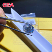Moissanite Stone Oval Cut VVS1 with GRA Report Lab Grown Diamond Top EF Color White Loose Gemstone for DIY Jewelry Watche Making