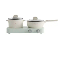 Electric Frying Pan Double Stove Non-stick Dual Temperature Control Anti-dry Burn Easy To Clean Multi-function Electric Hotpot