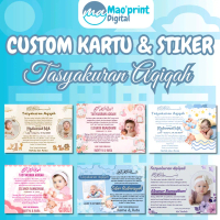 Cetak Custom Kartu/Stiker Tasyakuran Aqiqah Sticker