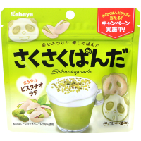 (即期良品)Kabaya 熊貓造型開心果拿鐵風味餅乾 43g