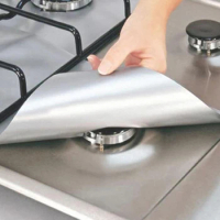 4Pcs Gas Stove Protectors Kitchen Reusable Burner Covers Mat Protector Cleaning Pad Liner Cover top gas stove protectors