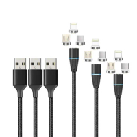 CANDYEIC-Fast Charging Micro USB Magnetic Cable for Mobile Phones, Samsung Galaxy, XIAOMI, HUAWEI, VIVO, OPPO, 3A