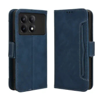 For POCO X6 Pro Case Cover Premium Leather Flip Multi-card slot Cover For Xiaomi POCO X6 Pro 5G Phone Case
