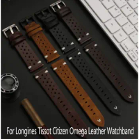 20MM 22MM Soft Leather Watchband For Longines Tissot Citizen Omega Quick release universal Breathable Waterproof Cow Watch Strap