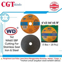 WD Batu Gerinda Potong 4 Inch T41 WA60 SBF Original 1 Box 20 pcs - Mata Cutting Disc Besi & Stainles