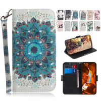 Painted Flip Leather Magnetic Case for OPPO Reno 6 5 4 Pro Plus Reno4 Lite 5K 4 Z 5z 5G 4G Phone Cover