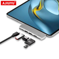 AJIUYU USB C HUB For Huawei MatePad Pro 12.6 10.8 Type C 3.1 Hub to HDMI USB3.0 PD Port 3.5mm USB-C Dock Adapter For MatePad 11