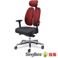 【SingBee欣美】TANGO 高級雙背椅-人體工學椅/頭枕/主管椅/辦公椅/電腦椅