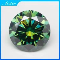 Green Moissanite Stone 8 Hearts &amp; Arrows Lab Diamond Gemstone Moissanita VVS1 Clarity Passed Diamond Test with GRA Report