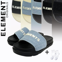 [TẶNG VỚ] E07 - Dép ELements Classic Denim unisex chữ thêu - ( Slipper ) Dép Elements vải jean đế b