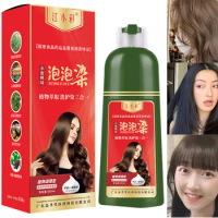 500ml Organic Herb Black Bubble Hair Dye Shampoo Permanent Hair Coloring Shampoo Long Lasting Hair Dyes Salon Professional Dye