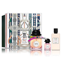 HERMES 絲巾女性香氛禮盒(淡香精85ML+隨身瓶7.5ML+身體乳80ML)